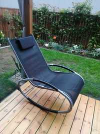 Krzesło ogrodowe bujane czarne CAMPO