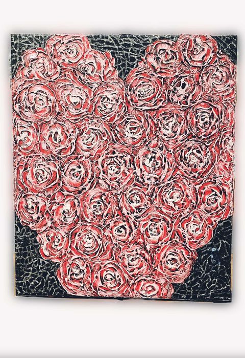 3D картина текстурна "Серце" формату 46×55