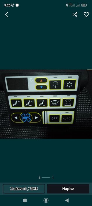Panel klimatyzacji koparka Volvo ew,ec