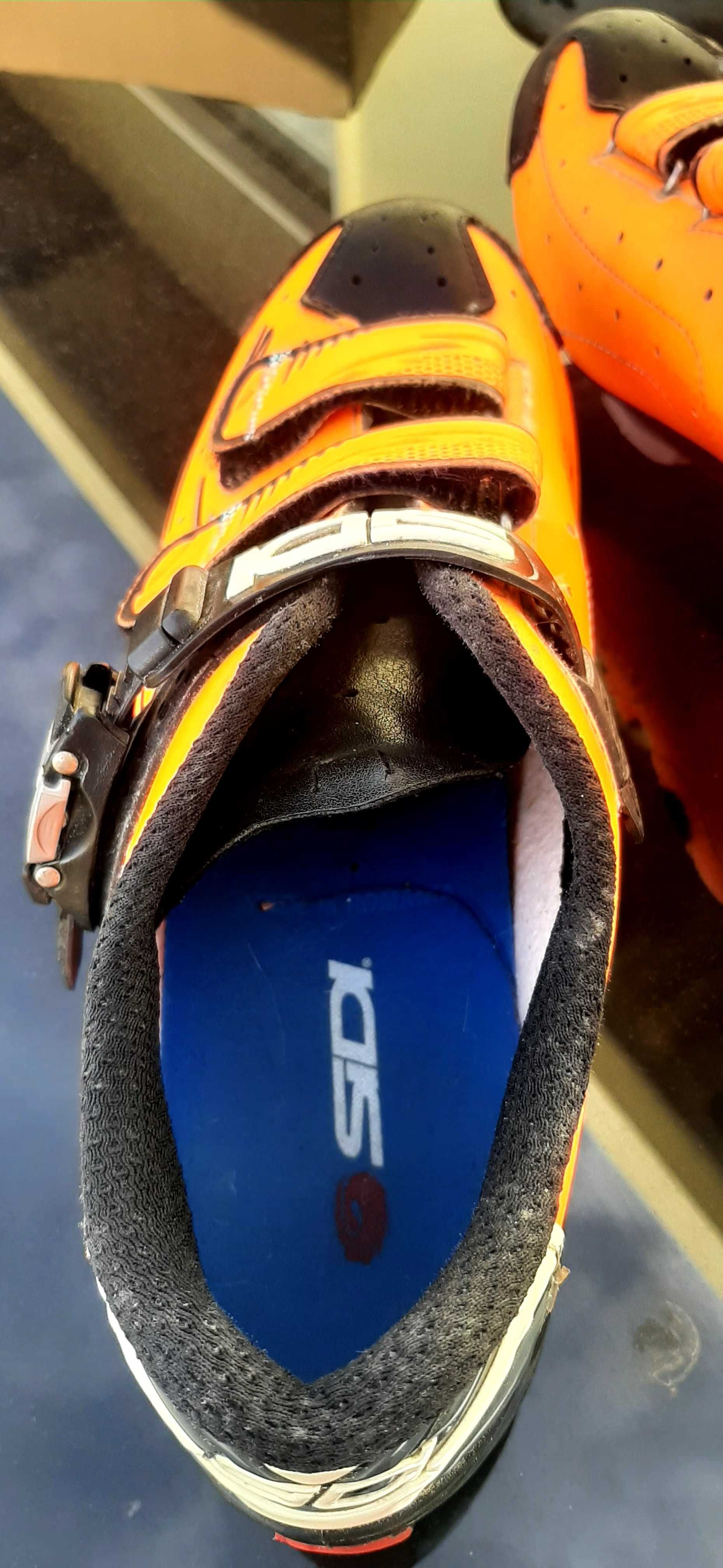 Sapatos ciclismo Sidi laranja tamanho 43 bom estado