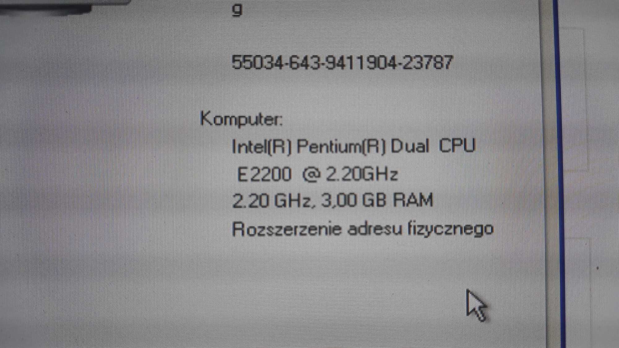 Sprawny komputer INTEL Pentium dual 2.20 > GeForce9400GT > RAM 3 GB