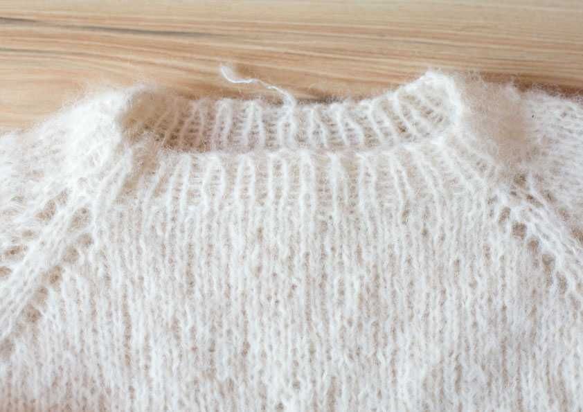 sweterek krótki z alpaki handmade