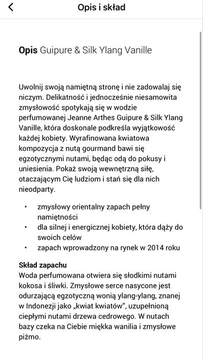 Perfumy Jeanne Arthens Giurpe & Silk Ylang Vanille