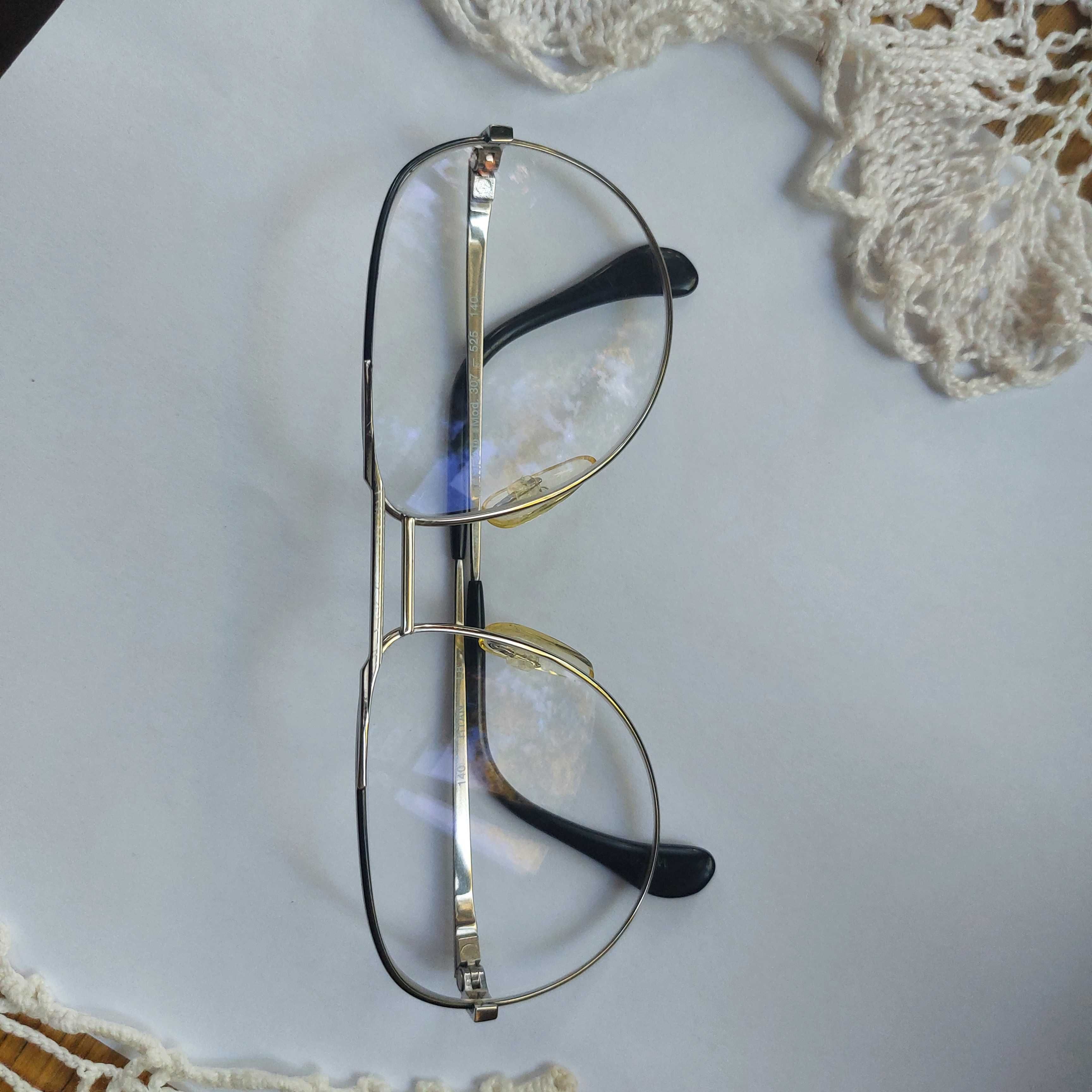 oprawki okulary Menard metalowe aviator premium srebrne tytanowe