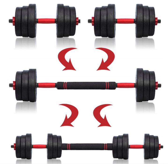 HANTLE HANTELKI SZTANGA 20 KG ciężarki 2x10 do ćwiczeń treningowe