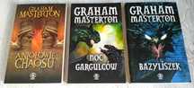 3x Graham Masterton Bazyliszek + Noc Gargulców + Aniołowie Chaosu BDB