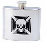 Elegancka Piersiówka Srebrna z Nadrukiem Czaszek - 150ml Gentelo