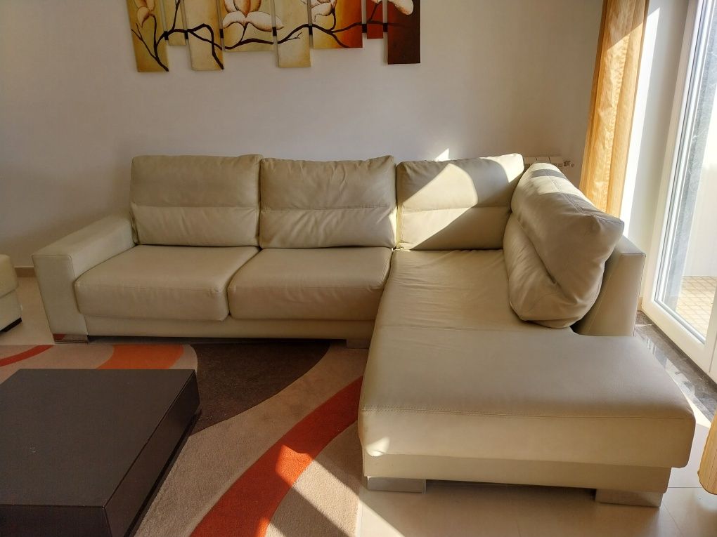 Sofa chaise long napa beje