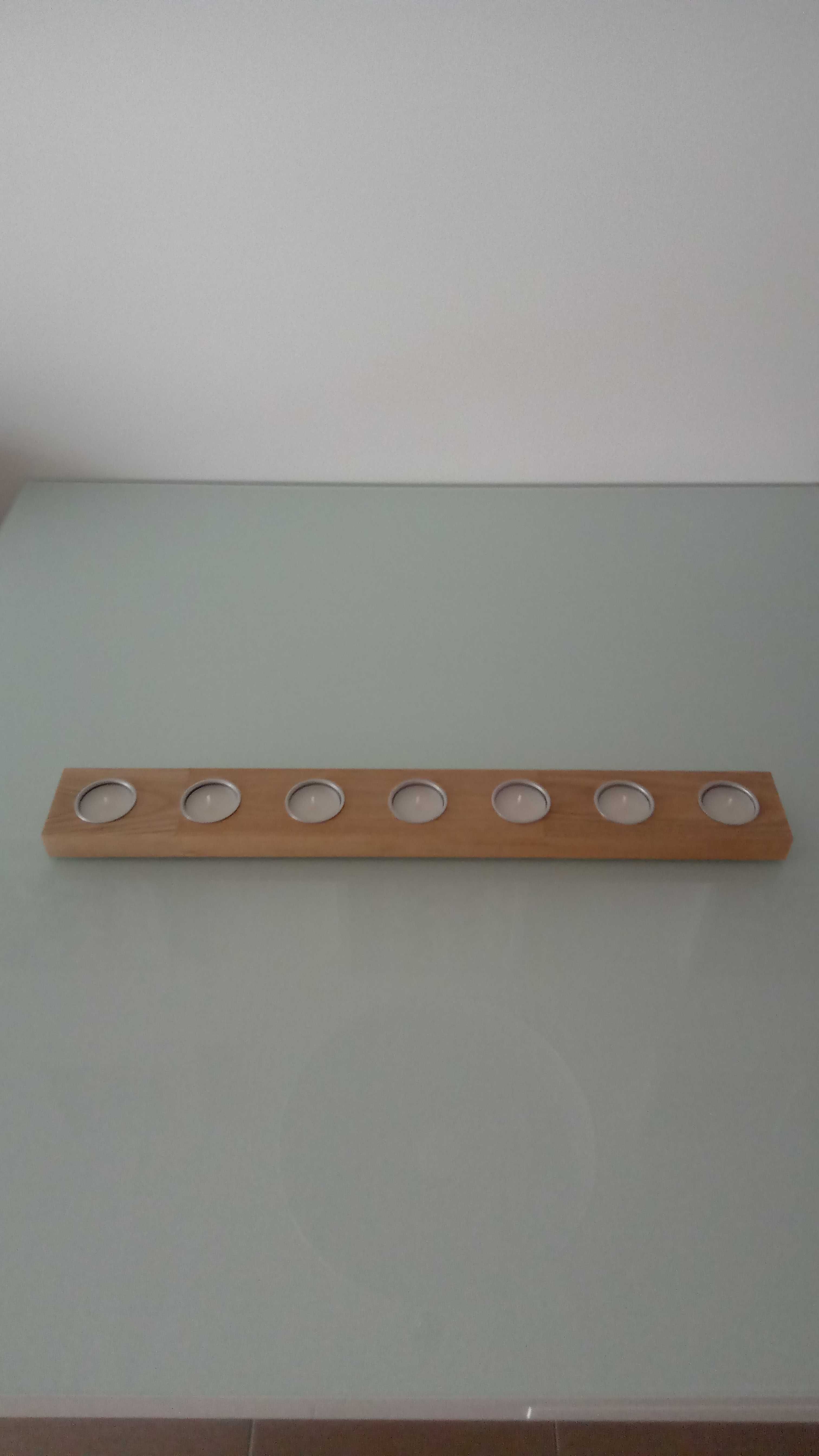 Suporte para velas em madeira e metal IKEA (I)