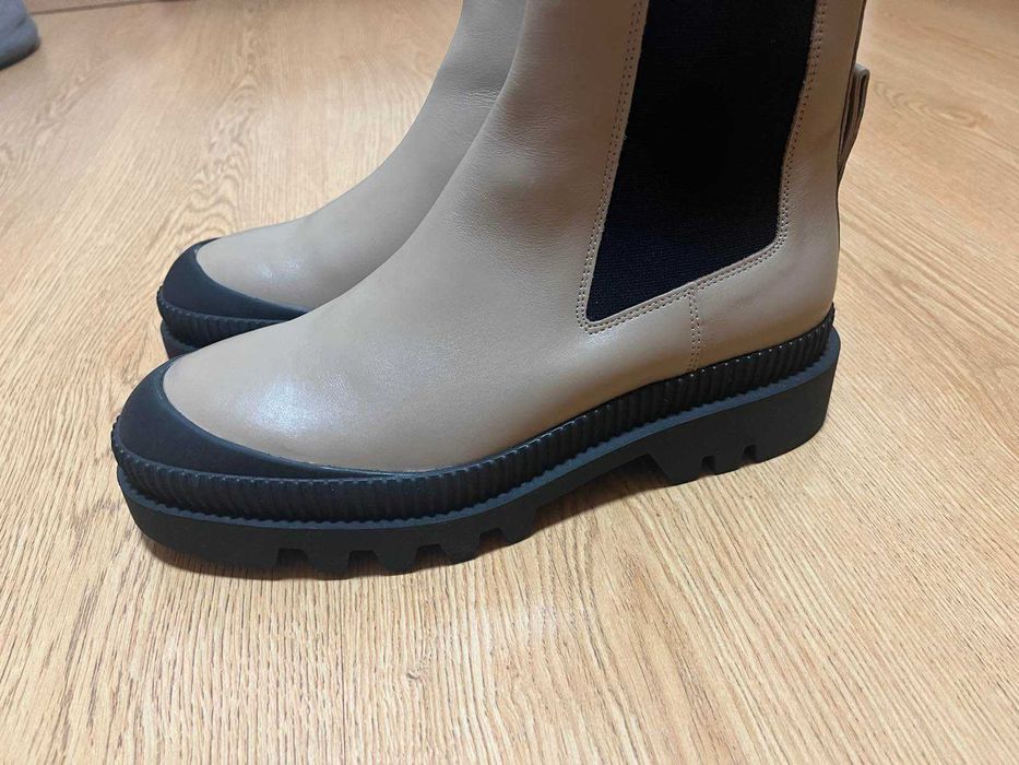 Шкіряні черевики челсі демісезонні Massimo Dutti