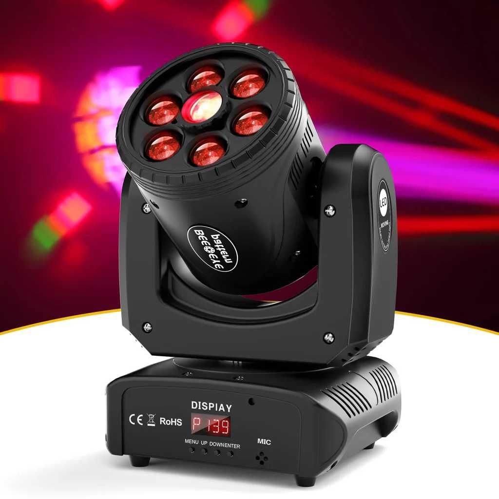 Ruchoma głowica oświetlenie sceniczne dyskotekowe BEE EYE 120W DMX