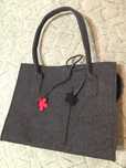 Torba, torebka filcowa, filc, pojemna, szara, vintage