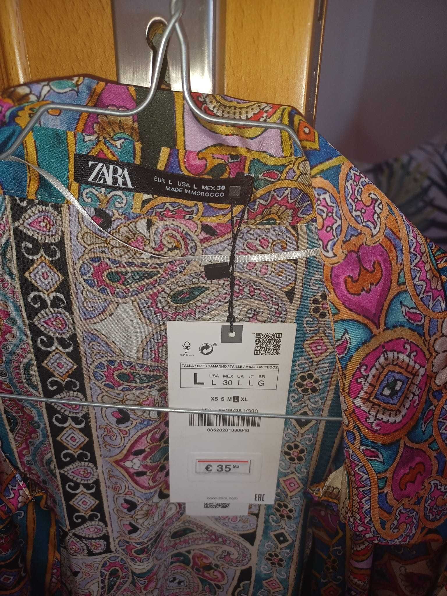 Vestido estampado da Zara novo com etiqueta