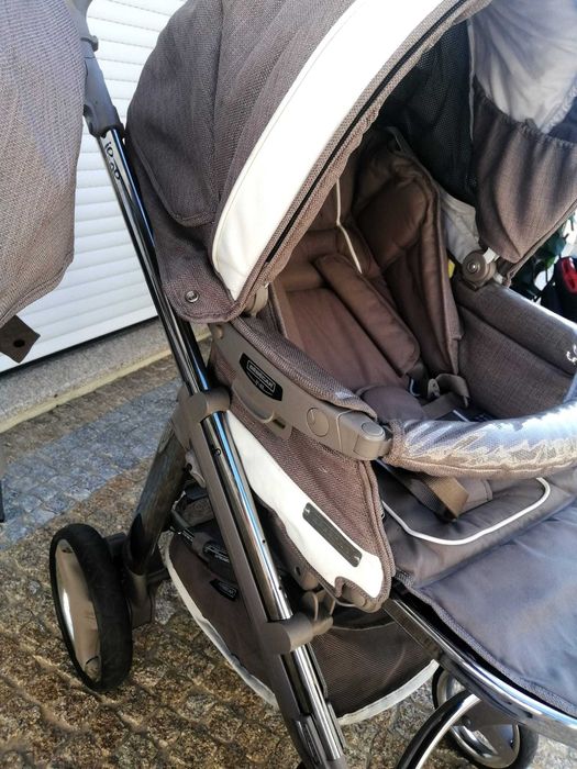 Conjunto carrinho com cadeira +ovo e isofix + saco Bebécar