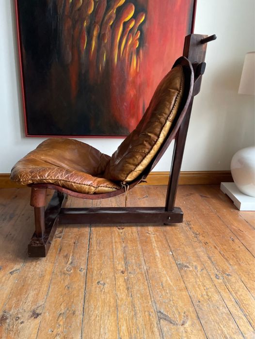 Brazylijski fotel tzw tripod mid century w stylu Jean Gillon