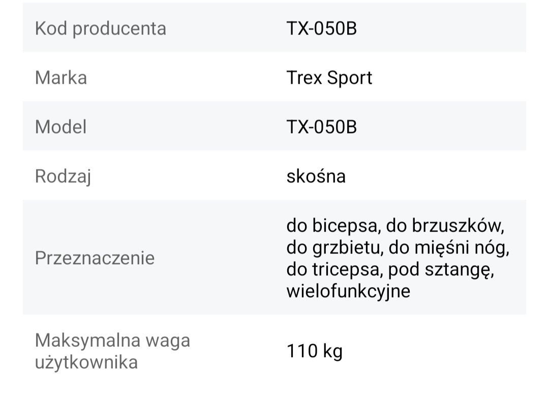 Ławka treningowa składana