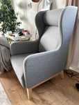 Fotel szary popielaty Amsterdam Black Red White