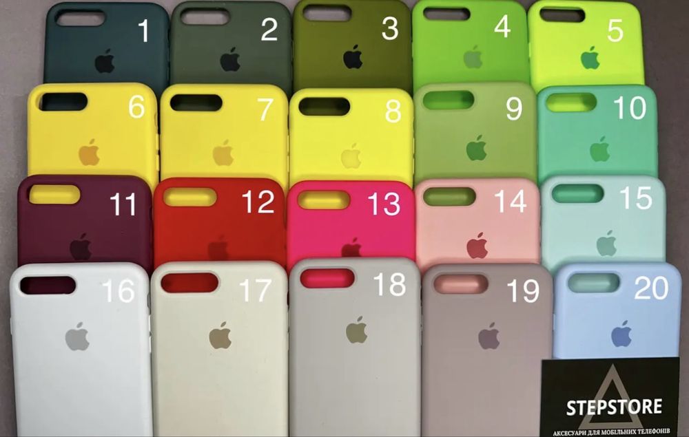 Чехол Silicone case для iPhone 8 plus с микрофиброй силиконовый 7 plus