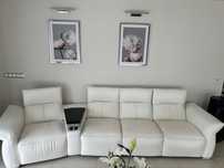 Wypoczynek sofa skóra biała