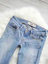 Hollister spodnie jeans z cyrkoniami w23 xxs 32