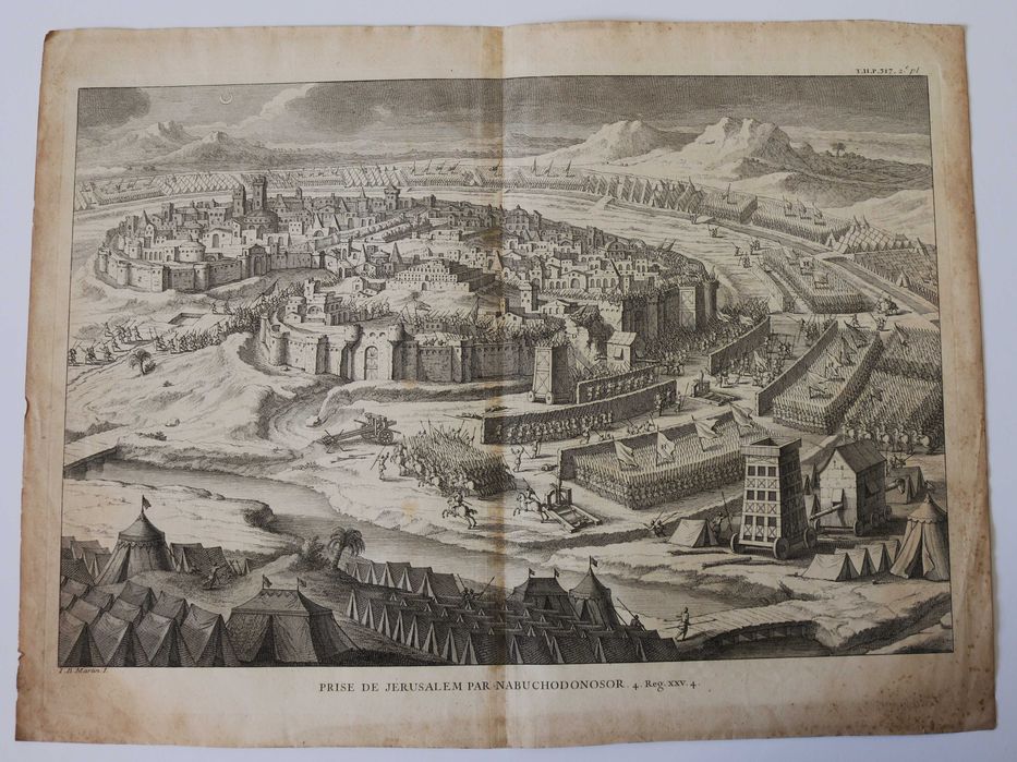 Tomada de Jerusalém por Nabucodonosor  gravura de Picart 1722