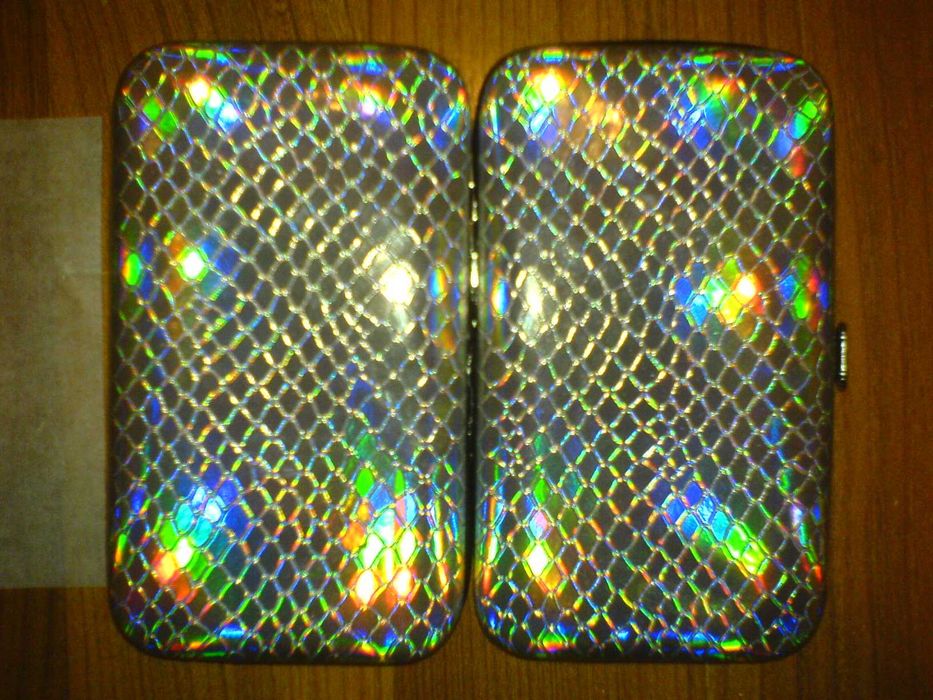 KOSMETYCZKA Zestaw 5 przyrządów do MANICURE PEDICURE etui srebrne nowe