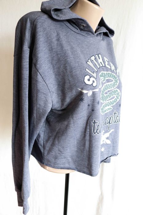 Тепла кофта на дівчинку худі оверсайз S коротке Гаррі Поттер Слизерин