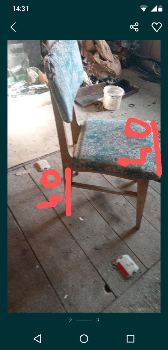 10. Stare krzesło do renowacji 3 sztuki