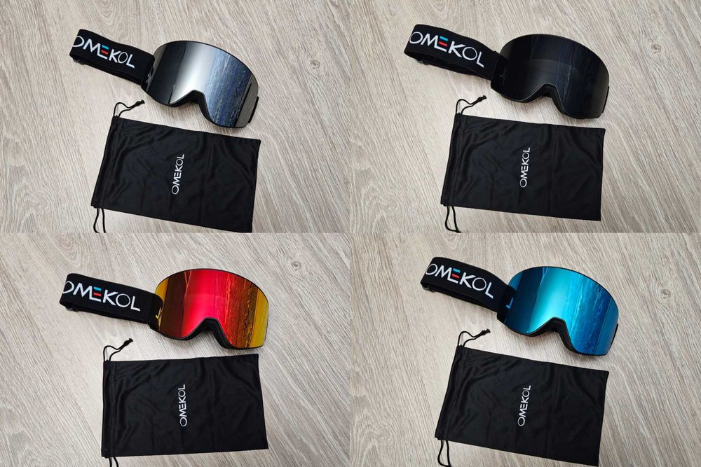 Лижна маска з чохлом, маска для сноуборду, лыжная маска, лижні окуляри