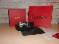Cartier Męski pasek firmowy, skóra naturalna, Francja 1082