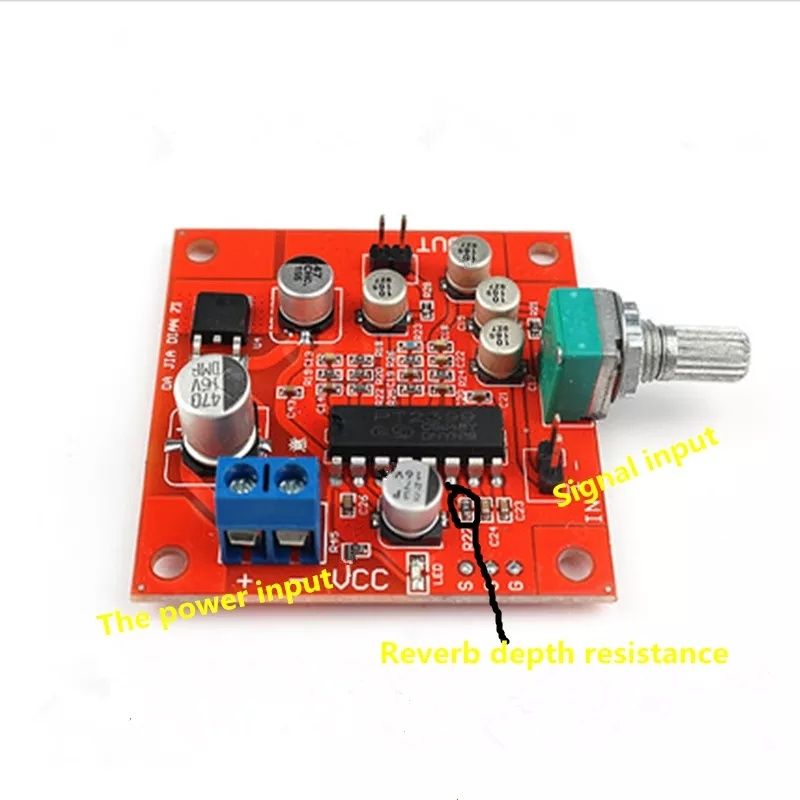 Предварительный усилитель, реверберация, микрофонный, PT2399. DC 8-15v