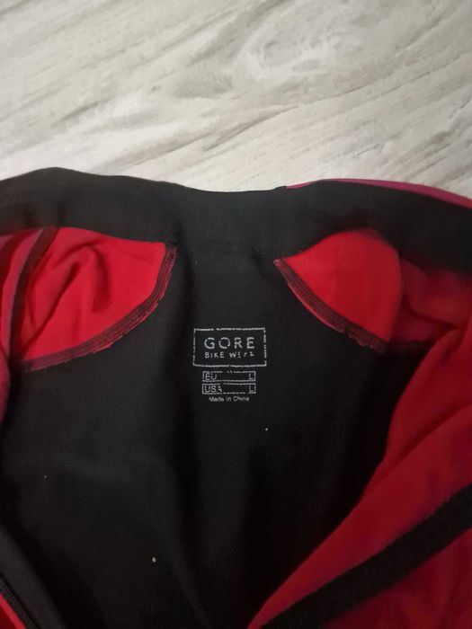 Męska bluzka rowerowa Gore Bike Wear, roz. L, czerwono-czarna, bdb