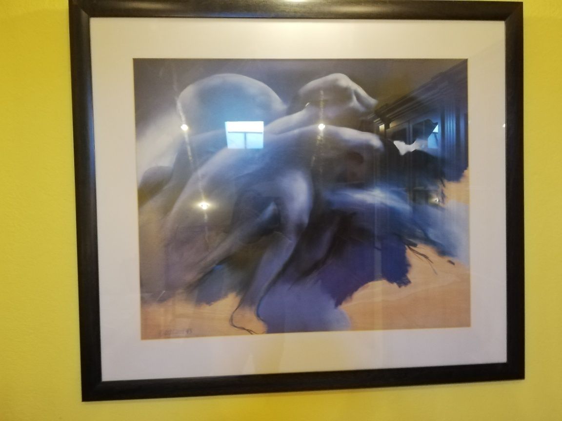Quadro moldura azul