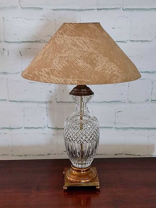 Candeeiro em cristal e bronze