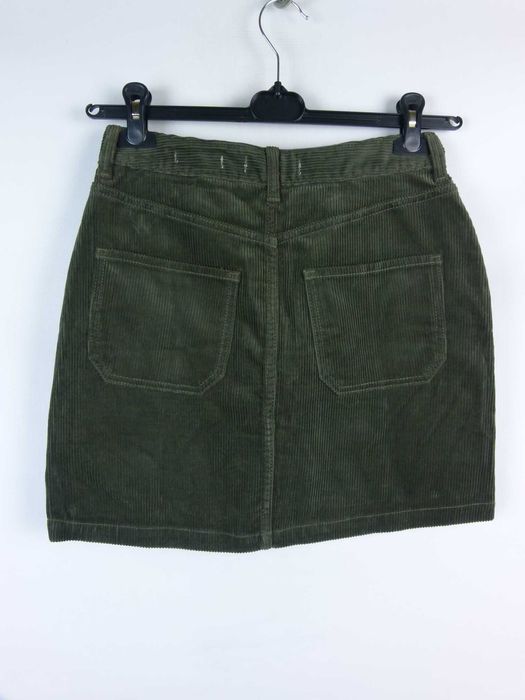 Hollister spódnica mini sztruks khaki zip 5 / S