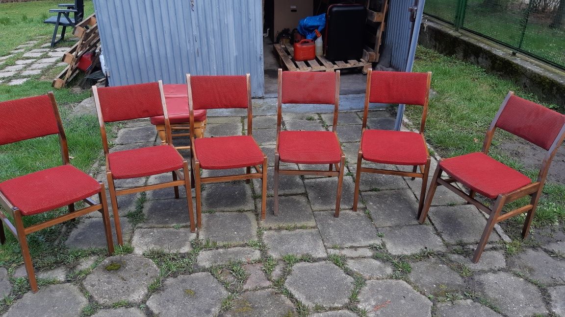 Krzesła z okresu PRL 6 sztuk