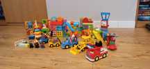 Lego duplo, straż pożarna, ciuchcia, koparka, autka