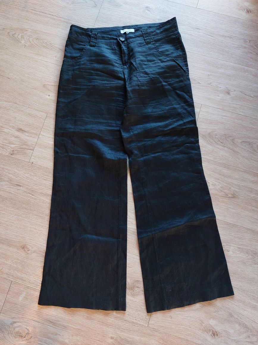 Spodnie lniane czarne Reserved L