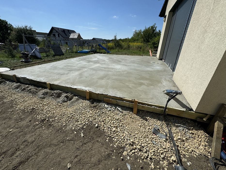 Płyty fundamentowe, wylewki pod garaże, wykopy, przyłącza, utwardzenia