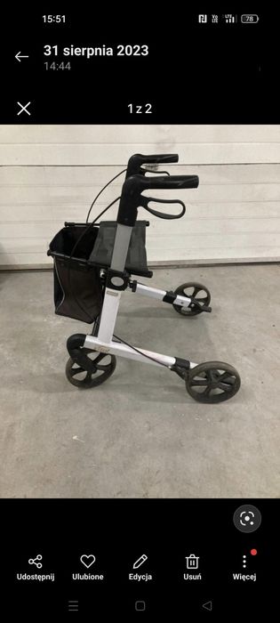 Wózek inwalidzki rolator balkonik chodzik