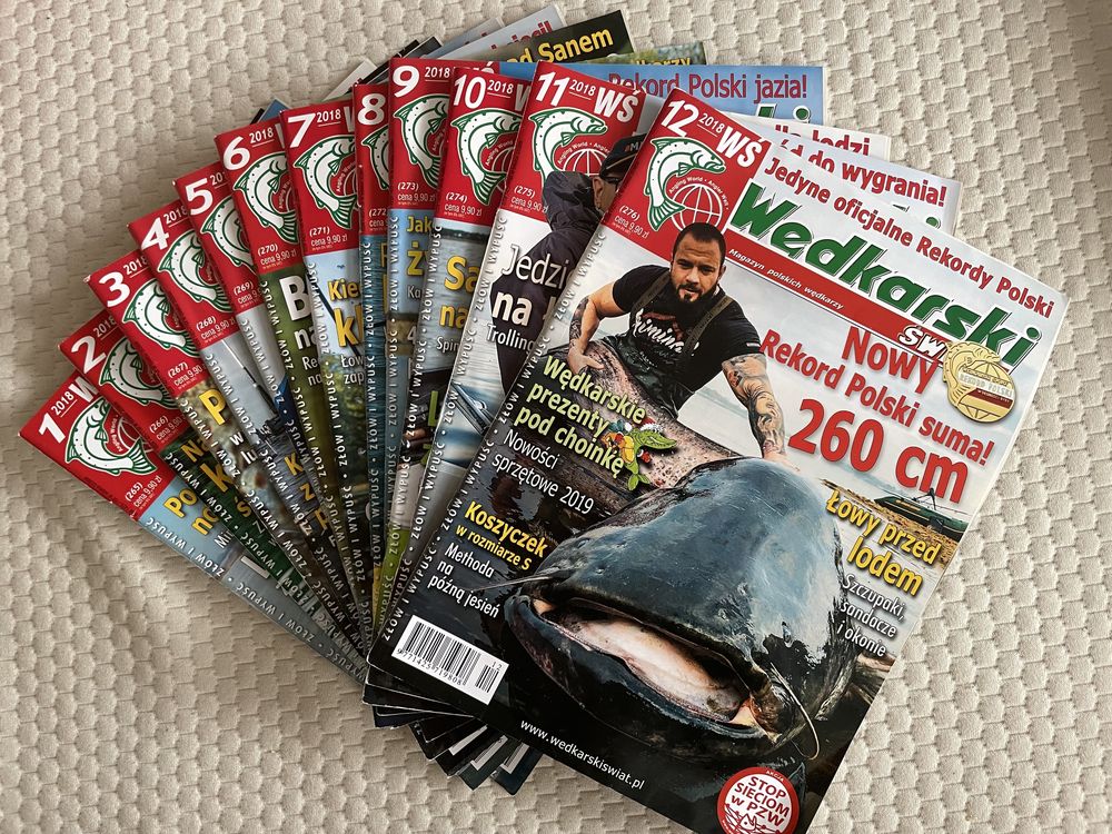 Wędkarski świat 2018 12 czasopism kolekcja