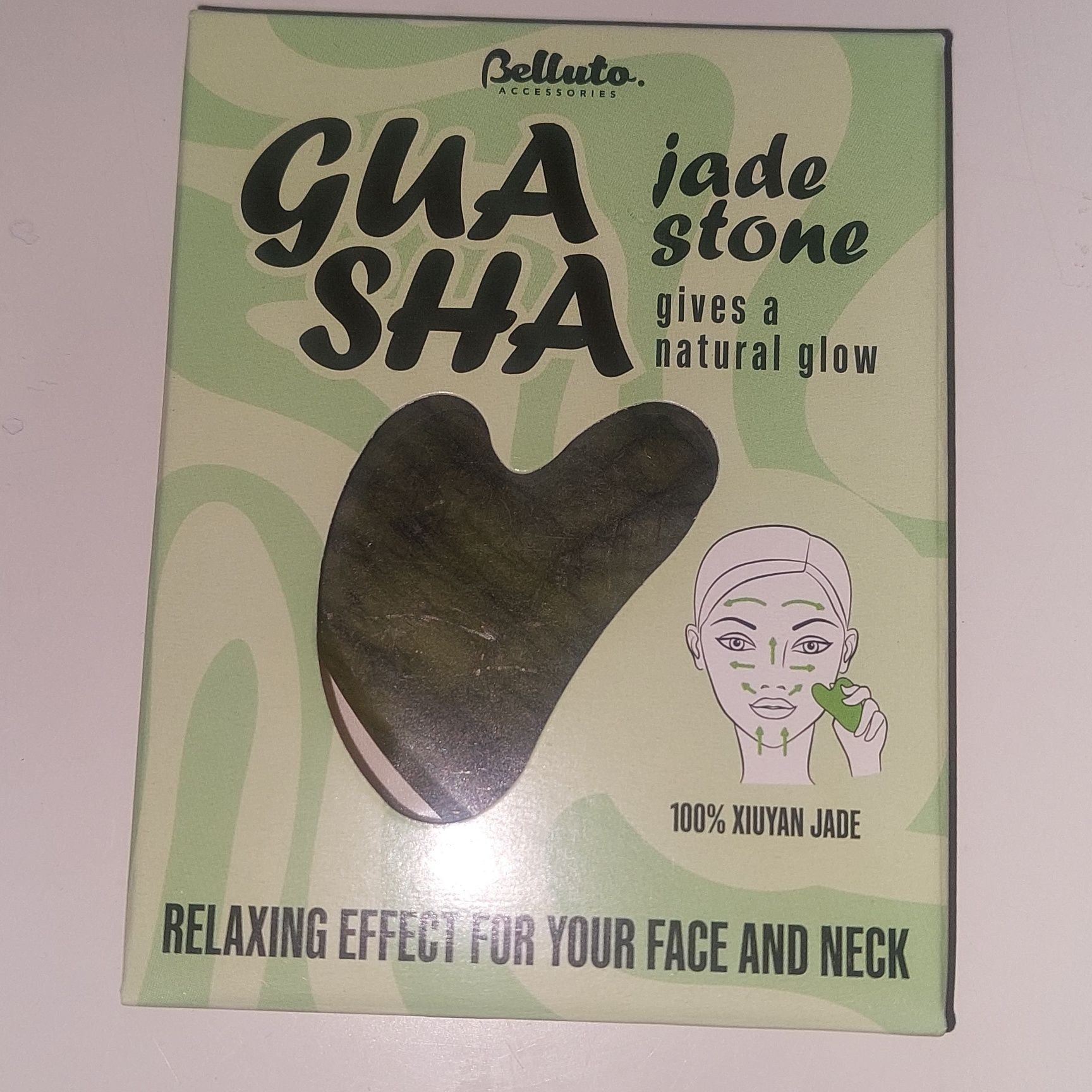 1zł Wysyłka Kamień Jadeitowy Gua Sha Zielony do masażu Twarzy NOWY