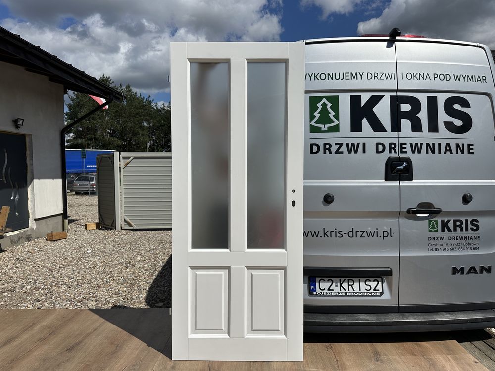 Drzwi wewnętrzne drewniane OD RĘKI białe Dostawa cała Polska NA WYMIAR
