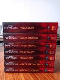 Saga WIEDŹMIN komplet zestaw siedmiu części Andrzej Sapkowski nowe