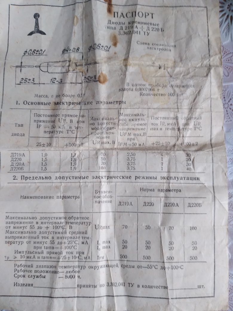Диоды КД206А,Д220, стабилитроны,конденсаторы МБЧ-1,МБГО-1,МБГП-2.