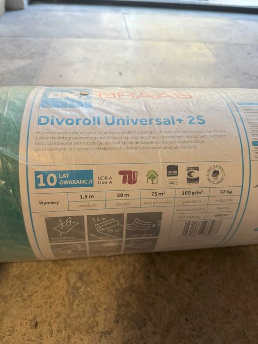 Membrana BRAAS DIVOROLL Universal+ 2S - 75 mkw z paskiem klejącym