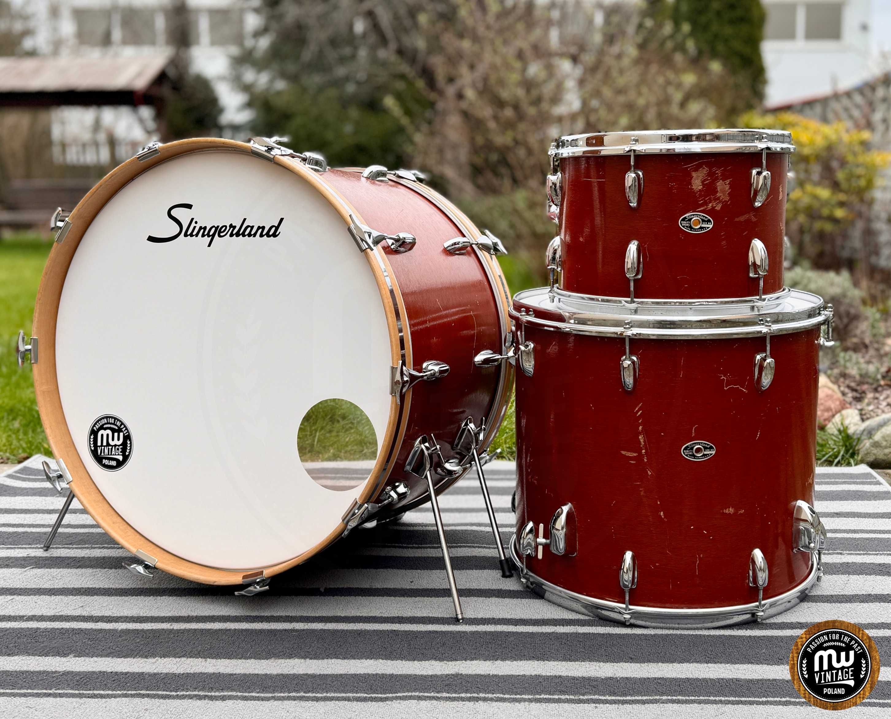 Perkusja Slingerland Niles 3-ply 24”, 13”, 18” Mahogany Vintage ‼️