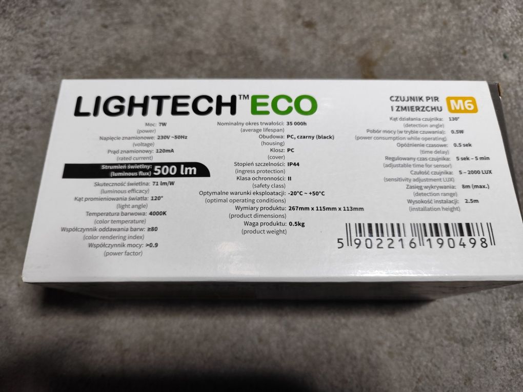 Lampa zewnętrzna LED czujnik ruchu i zmierzchu