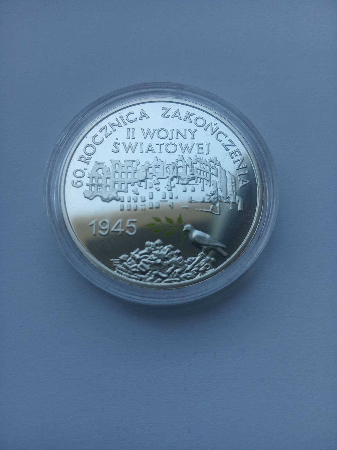 Moneta NBP 10 zł (srebro) 60. rocznica zakończenia II wojny światowej