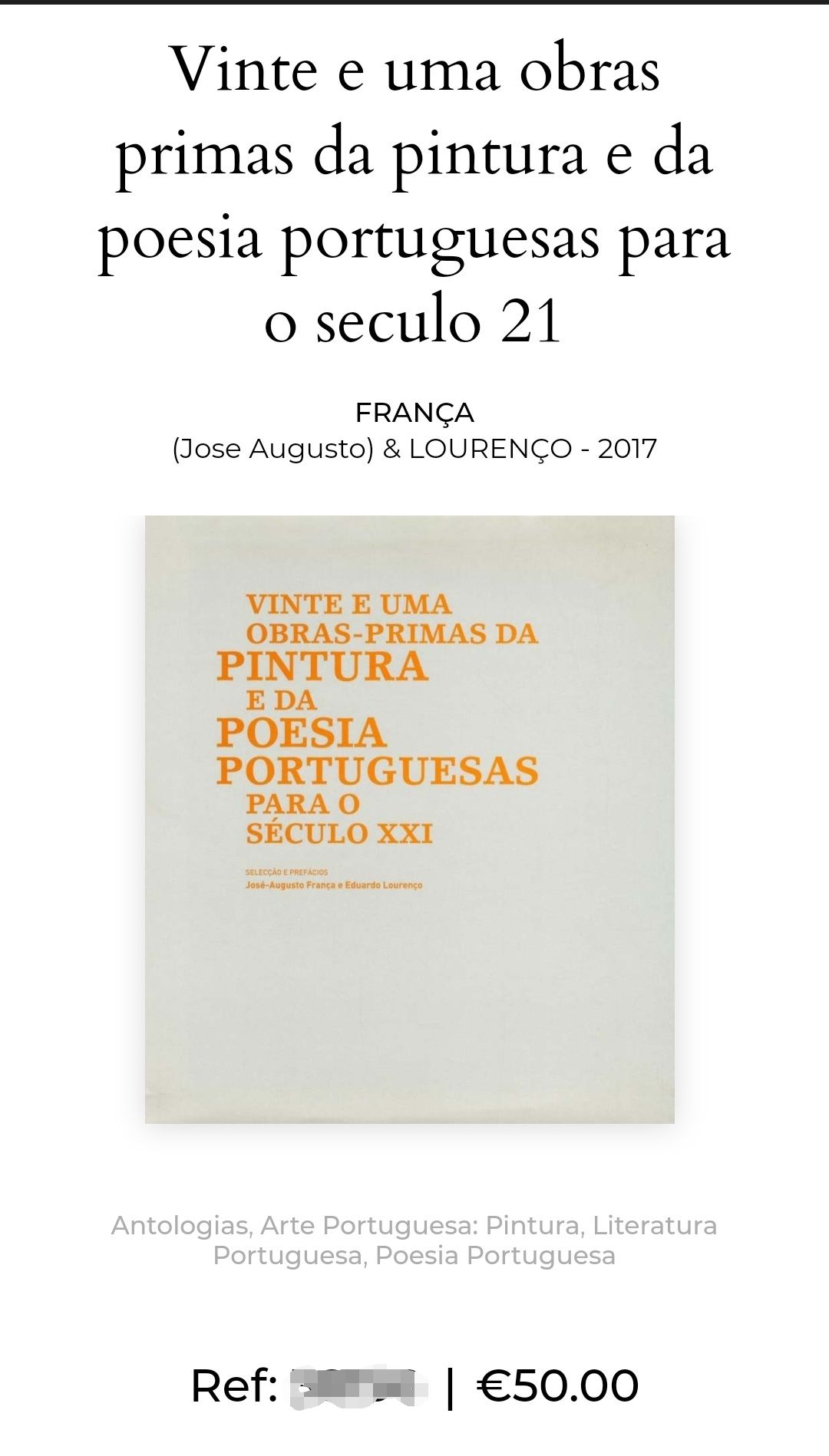 Livro Vinteeuma obras primas da pintura e poesia p/séc XXI